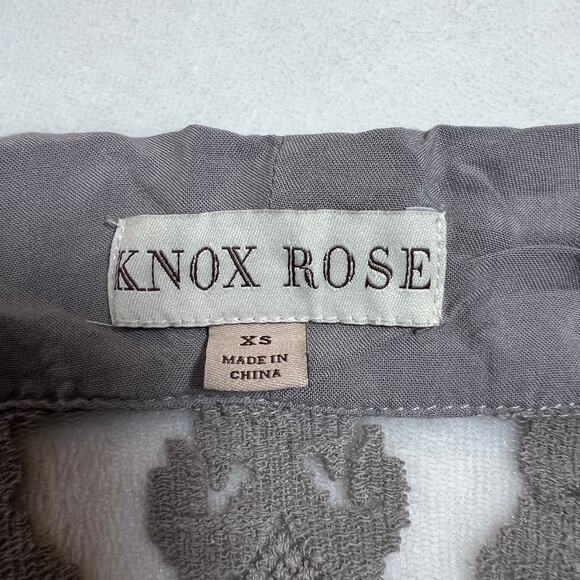 Knox Rose Open Front Crochet Trim High Low Hem Vest Size X-Small Boho Western - Picture 4 of 6